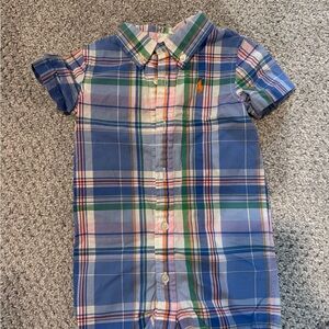 Ralph Lauren Kids Blue Plaid Shirt